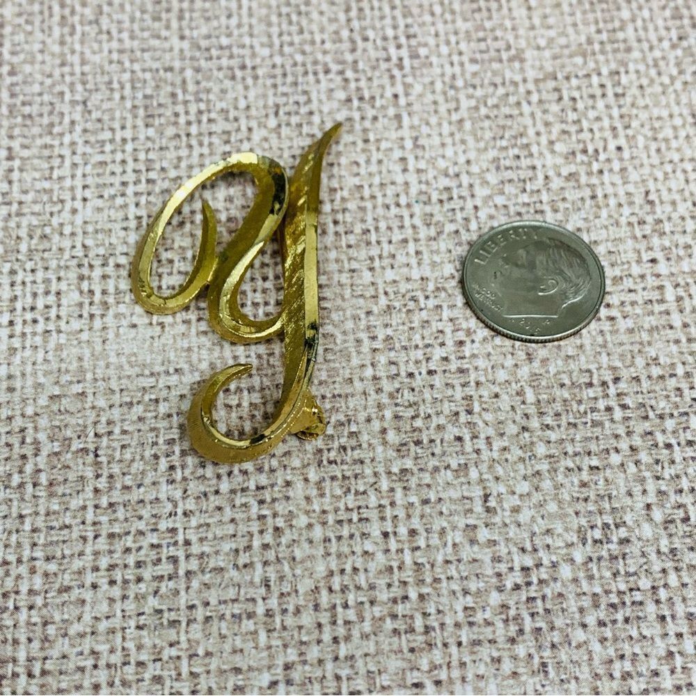 Mamselle‎ Vintage Initial Y Gold Brooch